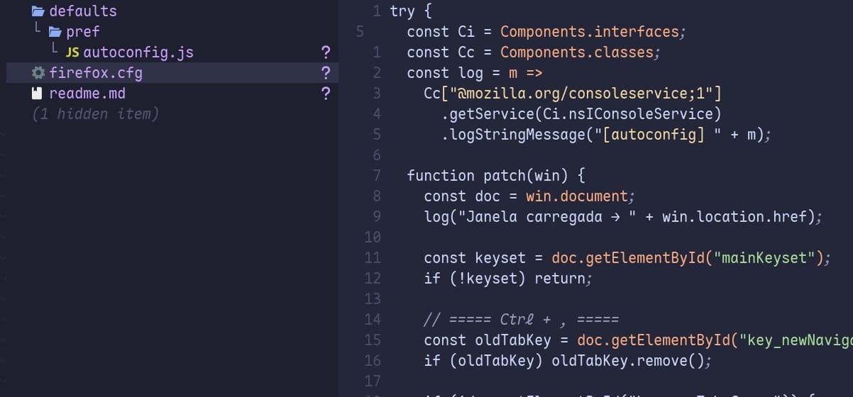 Alterando o atalho de Abas no Firefox